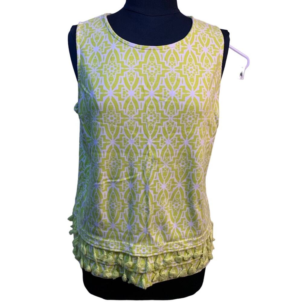 Crown & Ivy Womens Sleeveless Tassel Tank Top Plus Size XXL Vibrant Green